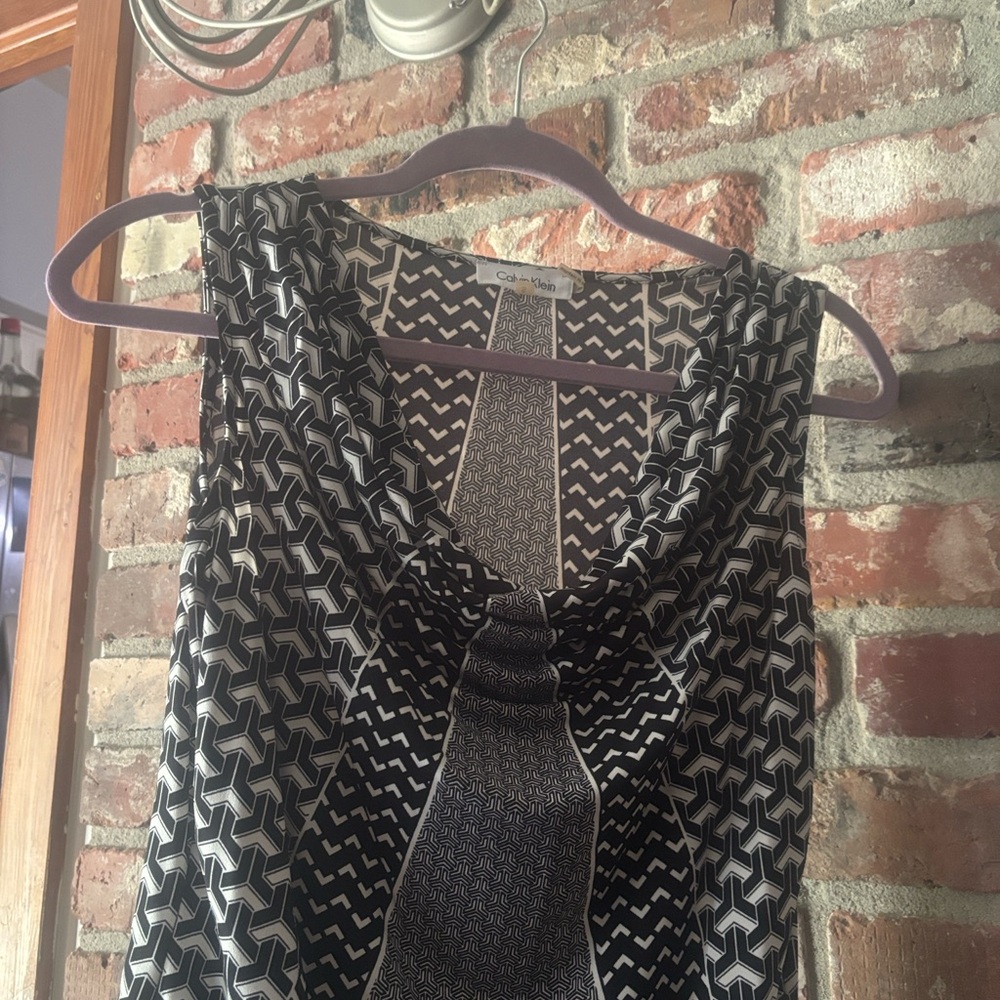 Calvin Klein Collection Black and White Blouse